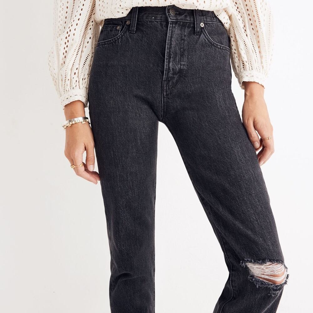 Madewell The Perfect Vintage Jean in Roxstone Wash: Knee-Rip Edition Women’s 24 - Picture 2 of 12